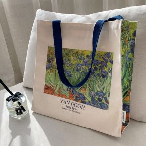 Andcici @ Van Gogh "Flower-De-Luce" Oil Painting Museum Canvas Bag Work Work Clothing Schoolbag Satchel Shoulder Bag
