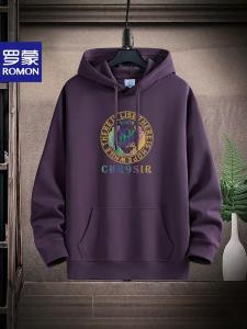 Lormen Pure Cotton Hoodie Mens Sporty Casual Autumn Winter Thickened Loose Fit Youth Student Style Fashion Urban Comfortable Sweatshirt