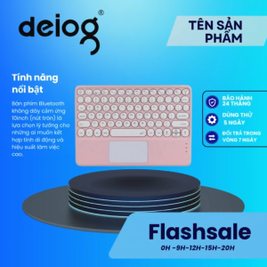 Bàn phím Bluetooth không dây 10 inch tích hợp touchpad phím tròn tương thích đa thiết bị