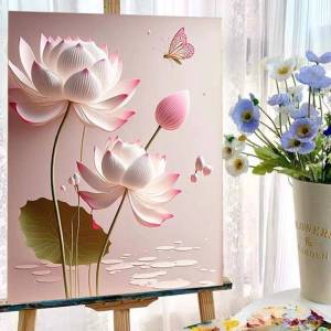 Handmade DIY Digital Painting Plant Floral Numbered Oil Painting Decorative Hanging Picture Stress Relief Coloring Artwork