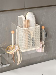 Wall-mounted Toothpaste Comb Storage Rack Multi-layer Organizer No Drilling