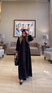 E&M Azzahra Abaya Gamis Bordir Terbaru Wanita Lebaran 2024 Gamis Kondangan Wanita Terbaru Mewah