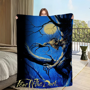 VIKAMA Iron Maiden Band Album Pattern Blanket Skeleton Devil Flame Black Clouds Soft Skin friendly Non shedding Theme Space