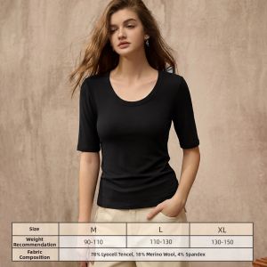 NEIZAIMIMA | Big U-Neck Straight Shoulder Breathable Slim Fit T-Shirt White