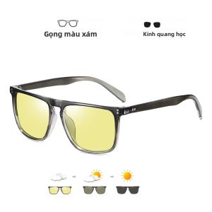Thương Hiệu Đinh Tán Vuông Photochromic Kính Mát Nam Phân Cực Nữ Lái Xe Kính Chống Nắng Ngày Đêm Chống Chói Zonnebril Heren