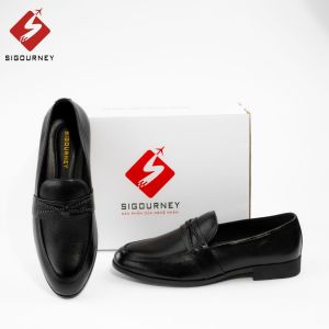Giày Lười Nam Da Bò Thật Trẻ Trung SIGOURNEY Màu Đen SIG11 Bảo Hành 18 Tháng