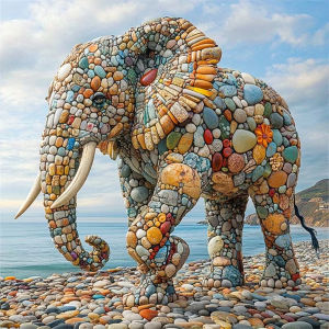 HUACAN Diamond Painting Stone Landscape Beach Seaside Art Tortoise Diamond Mosaic Cat Elephant Woman Owl Turtle Home Decor