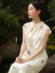 Retro Style Young Girl Loose Sleeveless Cheongsam Dress Two-Piece Set for Women Summer 2025 New Style Comfortable Casual Cheongsam