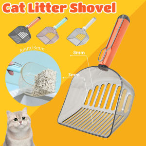 Cat Litter Shovel with Clip Hanging Cat Litter Scoop Multifunctional Transparent Pet Shovel
