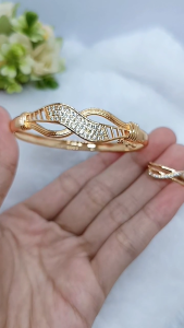 Terbaru Import Xuping Gelang Tangan Free Cincin Tembaga Gelang Rantai Perhiasan Lapis Emas 24k Hadiah Ulang Tahun Gelang Rantai Zirkon Wanita Perhiasan Aksesoris
