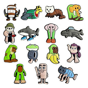 hot toys | 14-30Pcs Italian Brainrot Shoe Charms Funny Animal Shoe Decoration Accessories DIY Clog Sandal Wristband Kids Party X-mas Gifts