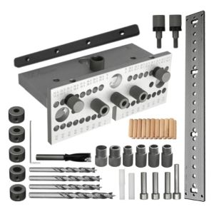 Bộ Dụng Cụ Đục Lỗ Gỗ 3 Trong 1 Có Thể Điều Chỉnh Hướng Dẫn Khoan Tenon Puncher Định Vị Cho Đồ Nội Thất Nghề Mộc Thép Carbon Cao