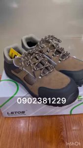 Giày bảo hộ lao động màu nâu da lộn Letos 8263