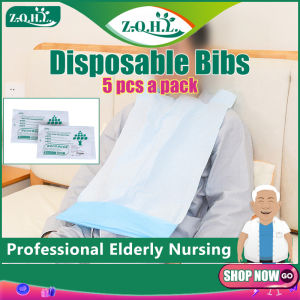 Disposable bibs 5 pcs Waterproof feeding bibs Adult Bib For Elderly disposable saliva napkins elderly bibs and meal pockets