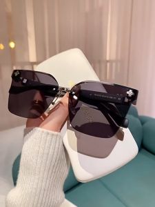 Frameless Gradient Color Womens Sunglasses - High-End Light Luxury Trendy Sunglasses