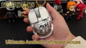 EWEADN | Wireless Clear Mouse Dual Mode Bluetooth 5.0 + 2.4G USB RGB Silent Click Gaming Mice for MacBook iPad Laptop PC Office Gamer