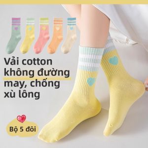 Vớ Cotton Dày Không Đường May Cho Bé Gái