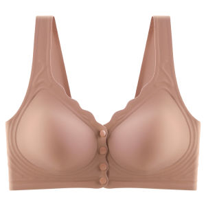 MiiOW | Maternity Bra Wireless Thin Summer Gathered Anti-Sagging Front Buckle Design Fixed Strap Vest Style For Pregnant And Postpartum Women