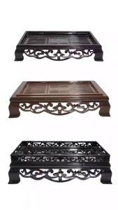 Khay trà vuông hoa nhựa VIỆT NHẬT - Màu nâu trầm giả gỗ 2 lớp tách chứa nước - 5684/5/6