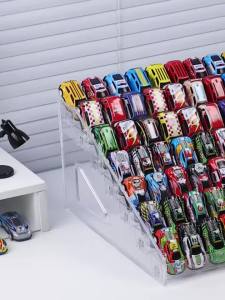 1pc of Transparent Acrylic Multi-Layer Toy Car Storage Box Multifunctional Buckle Ladder Display Rack Practical Storage Rack