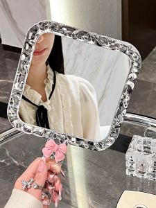 Di Động Gương Trang Điểm Cầm Tay Cho Nữ Thẩm Mỹ Viện Tay Cầm Gương 2 Mặt Kích Thước Nhỏ Gọn Cá Nhân Chải Lông Dụng Cụ