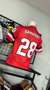 Jersey Kaos Pria Wanita NFL Streetwear Red Gratis Pasang Nama Dan Nomor Dryfit Fullprinting SSBW75