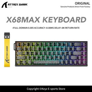 ATTACK SHARK | ATTACK SHARK X68MAX 8000Hz Magnetic Axis Keyboard CNC Aluminum Alloy Body 0.005mm RT Accuracy RGB Hot Swappable Wired Keyboard