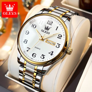 OLEVS | OLEVS Nam Hợp Thời Trang Đồng Hồ Đeo Tay Thạch Anh Lịch Kép Chống Thấm Nước Dạ Quang Số Ả Rập Thang Chia Số Thép Không Gỉ Đồng Hồ Cao Cấp