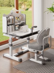 Childrens Study Desk Elementary School Student For Home Writing Desk Childrens Special Desk for Homework Adjustable Table and Chair Suit