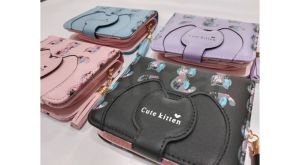 2023 HOT NEW Female Wallet Student Korean Short Cut Cute Cat Coin Purse New Mini Girls Card Case Dompet Wanita Pelajar