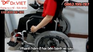 Xe Lăn Điện Cao Cấp Lucass XE-301 CHÍNH HÃNG - Xe lăn tay chạy bằng điện cho người già người khuyết tật bảo hành 12 tháng