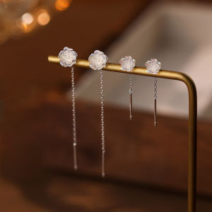 OUGUI | Sterling Rose Design Dangle Earrings