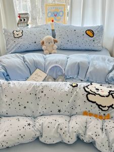 Non-Full-Cotton Pure Cotton Single Piece Duvet Cover 150x200x230 Dormitory Single Duvet Sleeve Three-Piece Set Skin-Friendly