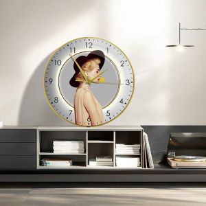 Artistic Quartz Wall Clock Silent Fashion Decorative Bubble Girl Hanging Clock Creative round Shape Home Decoration Accessories