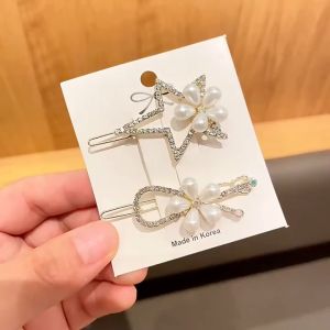 Clip Jepitan Rambut Hiasan Aksesoris Wanita Korean Style Mutiara Diamond Permata Premium Import Tahan Karat