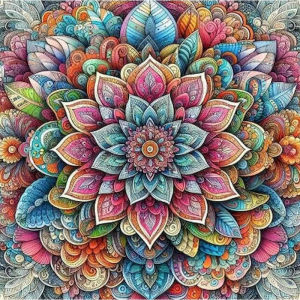 Kayou | DIY Oil Painting By Numbers Kit Mandala Flower Acrylic Paint By Numbers Diy Numbers Painting Art on Canvas By Numbers