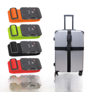 Cross Baggage Strap Reinforced Luggage Tie for Travel Abroad Study Overseas Checked Baggage Pullman Suitcase Protection TsA Customs Lock