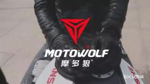 SltcrPasion Goat-skin Wearable Genuine Leather Motorcycle Gloves Long Touch Screen Operation Built-in Protector on Fist and Jount for Riding Motocross Motowolf