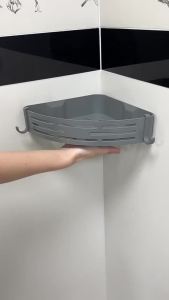 Bathroom Drill-Free Shower Caddy Plastic Wall Mount Toilet Shelf Corner Basket Bath Room Shampoo Bottle Organizer Storage Rack