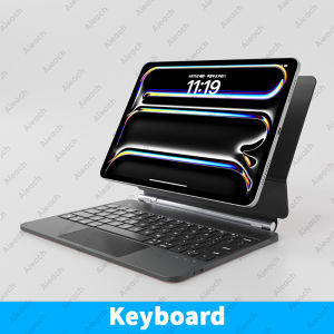For iPad Magic Keyboard With Multi-Touch Trackpad Bluetooth Magnetic Keyboard For Pro 13 11 M4/ 12.9 & 11th A16/ Air 13 11 M2 M3