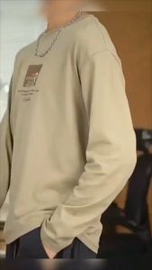 เสื้อยืดลําลองแฟชั่นสําหรับผู้ชายเสื้อยืดแขนยาวคอกลมพิมพ์ลายทันสมัย สุดเท่ห์ TSH-075Man Clothing ลำลอง