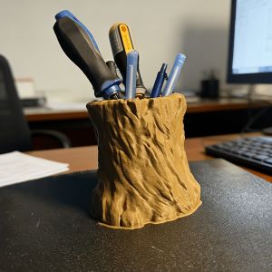 Stump-shaped pen holder multifunctional pen holder and makeup brush bucket storage bucket and box desktop ornament