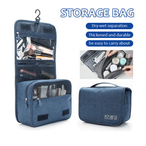 【Ready Stock】Multipurpose Large Capacity Waterproof Cosmetic Bag For Travel Organizer Pouch Cosmetic Bag With Hook Makeup Bag Storage Bath Bag Portable Wash Bag