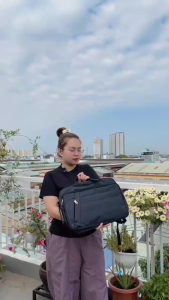 Cặp Học Sinh Cao Cấp Kiểu Hình Học (Đen)