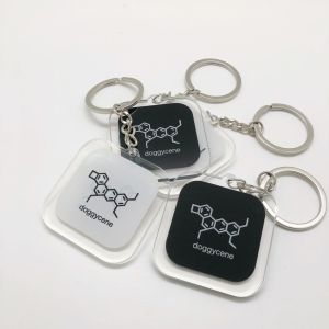 Creative Chemical Doggycene Keychain Decorative Couple Gift Funny Pendant Acrylic Material Solid Color Trending Item