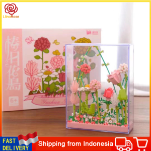 Dekorasi desktop / Lucky Flower Bouquet Blok Bangunan Partikel Kecil Buket Blok Bangunan Kecil Mainan / hadiah ulang tahun