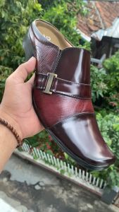 Sandal Sepatu Kulit Daltu Tutong Bustong slip on Pria