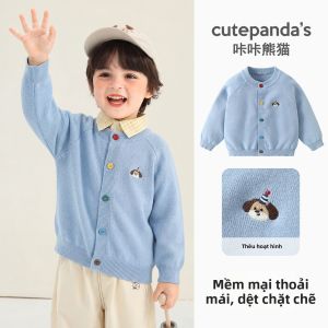 CUTEPANDAS | Áo Cardigan Len Bé Trai/Bé Gái Cotton