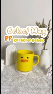 Momosee Gelas Anak Lucu Karakter Duck Mug Gelas Cangkir Anak BPA free CJ144