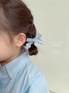 Blue Butterfly Knot Hair Clips for Baby Girls Full Wrap Cloth Hair Accessories Cute Style Baby Fashion Child Accessories